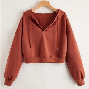 SHEIN Draw String Cropped Hoodie.
